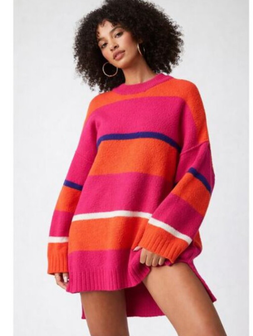 Free People Peaches Striped Tunic Sweater - Picture 1 of 10